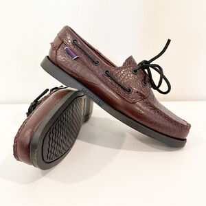 Anthropologie NIB Sebago Brown Portland Non-slip Exotic Boat Shoes